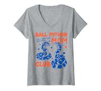 Women's Ball Python Mom Club Life is Better with Ball Pythons Snake V-Neck T-Shirt