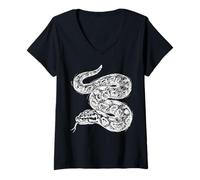 Women's Ball Python Sketch V-Neck T-Shirt