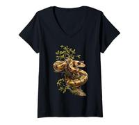 Women's Ball Python Sunglasses Reptile Keeper Snake Owner Enthusiast V-Neck T-Shirt