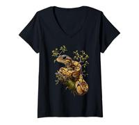 Women's Ball Python Sunglasses Reptile Keeper Snake Owner Enthusiast V-Neck T-Shirt