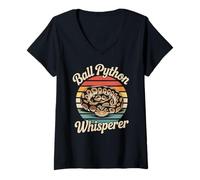 Womens Ball Python Whisperer Snake V-Neck T-Shirt