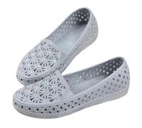 Women's Ballerina Flat Shoes Round Toe Knitted Dress Shoes Low Wedge Slip On Ballerina Walking Flats Shoes for Women Comfortable Soft Slip On Summer Shoes Casual Shoes Walking Sandals, gray, 8 UK