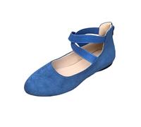 Women's Ballerina Slip On Dress Flat Shoes Pumps Comfortable Ballet Flats for Women Round Toe Strap Ballet Flats Closed Strap Sandals Elegant Dance Shoes Ballet Flats Soft Non-Slip, blue, 9 UK