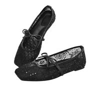 Women's Ballerinas Comfort Slip-On Shoes Casual Flat Barefoot Shoes with Zero-Drop Solhe Outdoor Shoes Dance Shoes Elegant Summer Shoes Slip On Lightweight Indoor Shoes, black, 6 UK
