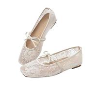 Women's Ballerinas Comfort Slip-On Shoes Casual Flat Barefoot Shoes with Zero-Drop Solhe Outdoor Shoes Dance Shoes Elegant Summer Shoes Slip On Lightweight Indoor Shoes, White, 4 UK