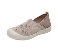 Women's Ballerinas Comfortable Slip On Ballerina Elegant Sandals Non-Slip Flat Knitted Summer Shoes Traditional Shoes Summer Comfy Wide Feet Orthopaedic Sandals Soft Sporty Retro Dance Shoes, coffee