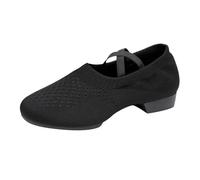 Women's Ballerinas Comfortable Slip On Ballerina Shoes Non-Slip Block Heel Knitted Summer Shoes Traditional Shoes Summer Elegant Dirndl Shoes Soft Sporty Dance Shoes, black, 41 EU