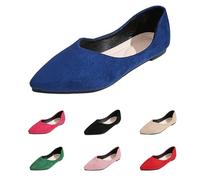 Women's Ballet Dressy Flats, Comfortable Breathable Casual Work Office Walk Shoes, Pointed Toe Slip On Flats Ladies Dolly Ballerina Jelly Ballet Shoes Women Footwear Size 6.5 Blue