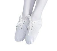 Womens Ballet Flat Lace-Up Soft Bottom Foldable Dance Shoes Canvas Sole Gymnastics Yoga Ballerina Dancing occasin Suitable for ractice rofessional Prom Performance Parties (White, 4)
