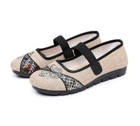 Women's Ballet Flat Shoes Comfortable Slip on Mary Jane Flats, Ladies Barefoot Knit Wide Toe Box Arch Support Flat Shoes with Strap for Casual Office Work Travel Walk Size 3.5 Black