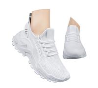 Womens Ballet Flat Shoes Flat Comfort Breathable Wide Fitting Flat Trainer Adjustable Fit Comfortable Walking Shoes with Memory Foam Flat Breathable Non-Slip Lace Up Loafer White