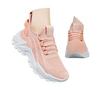 Womens Ballet Flat Shoes Flat Comfort Breathable Wide Fitting Flat Trainer Adjustable Fit Comfortable Walking Shoes with Memory Foam Flat Breathable Non-Slip Lace Up Loafer Pink