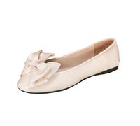 Womens Ballet Flat Slip On Bow Tie Ballet Pumps Dolly Shoes Square Toe Comfortable Shoes Ladies Dressy Work Office Flats