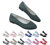 Women's Ballet Flats Loafers Comfortable Elegant Flat Slip-On Shoes Low Shoes Classic Plain Dance Shoes Casual Style Super Soft Comfort Summer Shoes for Business and Leisure, Black-green, 9 UK