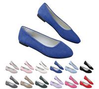 Women's Ballet Flats Loafers Comfortable Elegant Flat Slip-On Shoes Low Shoes Classic Plain Dance Shoes Casual Style Super Soft Comfort Summer Shoes for Business and Leisure, blue, 5 UK