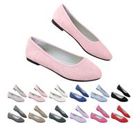 Women's Ballet Flats Loafers Comfortable Elegant Flat Slip-On Shoes Low Shoes Classic Plain Dance Shoes Casual Style Super Soft Comfort Summer Shoes for Business and Leisure, Pink (pink 1), 9 UK