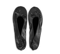 Womens Ballet Flats Pumps Folding Portable Travel Ballet Flat Roll Up Slipper Pack Up Set Shoes Loafers Wedding Party Work Pumps Black