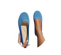 Women's Ballet Flats & Pumps Women's Ballet Flats Slip On Knit Breathable Dress Shoes Pumps Round Toe Wide fit Work Solid Color Comfortable Dress Ballerina Walking Sandals