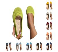 Women's Ballet Flats & Pumps Women's Ballet Flats Slip On Knit Breathable Dress Shoes Pumps Round Toe Wide fit Work Solid Color Comfortable Dress Ballerina Walking Sandals