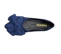Women's Ballet Flats Simple Casual Flat Shoes Bow Knot Pumps Ladies Dolly Ballet Ballerina Work Smart Office Formal Comfort Pointed Toe Slip On Flats Shoes Blue
