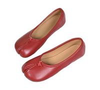 Women's Ballet Flats Slip On Comfortable Flat Summer Shoes Toe Separator Non-Slip Round Toe Elegant Dance Shoes Soft Sporty Barefoot Shoes for Everyday Use, red, 9 UK