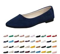 Women's Ballet Flats Slip On Shoes Barefoot Non-Slip Flat Knit Trainers Comfortable Lightweight Summer Elegant Round Toe Sporty Flat Loafer Dance Shoes Women, 21-Navy, 36