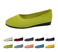 Women's Ballet Flats Slip On Shoes Barefoot Shoes Non-Slip Flat Knit Trainers Comfortable Lightweight Summer Elegant Round Toe Sporty Flat Loafer Shoes Dance Shoes Women Girls, Gy1, 8 UK