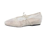 Women's Ballet Flats Wedge Heel Low Shoes Slip On Women's Shoes for Wedding Dresses with Straps Elegant and Comfortable Dance Shoes Comfortable and Stylish Summer Shoes Outdoor/Indoor, beige, 5 UK