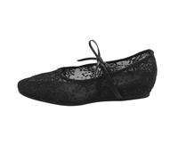Women's Ballet Flats with Straps, Elegant and Comfortable Dance Shoes, Comfortable and Stylish Summer Shoes, Outdoor/Indoor Wedge Heel, Low Shoes, Slip-On Women's Shoes for Wedding Dresses, black, 8