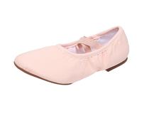 Women's Ballet Shoes Foldable Canvas Dance Ballerina Flats Lightweight Comfy Portable Roll Up Pumps with Crossing Elastic Straps Non-Slip Soft Sole Flat Shoes for Gymnastic Yoga Dancing Pink