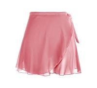 Women's Ballet Skirt Chiffon Dance Wrap Skirt with Adjustable Waist Tie Gymnastics Ballet Wrap Skirts for Women (Rose Brown)