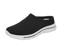 Womens Ballet Slippers for Dance Summer New Thick Mesh Shoes Female External Wear Comfortable Versatile Lightweight Breathable A Footstool Mesh Half Slippers Female Womens Cowboys Slippers (Black, 5)