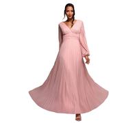 Women's Balloon Sleeve Chiffon Dress Goddiva Rose 40