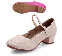 Women's Ballroom Dance Shoes Heels Latin Salsa Closed Toe Low Heel Formal Party Evening Ankle Booties Ballroom Salsa Dancing Practice Shoe Wedding Party Sandals White