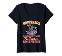 Womens Ballroom Happiness Finding Dance Partner Funny Dancing V-Neck T-Shirt