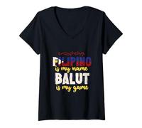 Womens Balut Philippines Filipino is My Name V-Neck T-Shirt
