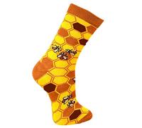 Women's Bamboo Socks Size 4-7 - Bee Hive Yellow, Orange, and Brown
