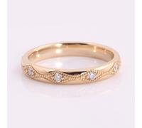 Women's Band Rings, Wedding Ring Sets for Her 14K Yellow Gold Infinity with Moissanite Size Q 1/2