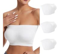 Women's Bandeau Bra Clearance 1-Pack/2-Pack/3-Pack Sports Yoga Seamless Wireless Padded Strapless Bras Bralette Boob Tube Top Bra Stretchy Wrapped Breast Bra Invisible Everyday Comforable Bras