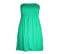 Womens Bandeau Sheering Boob Tube Top Strapless Sleeveless Plain Printed Shirt Ladies Summer Casual Streetwear Tee Top Holiday Beachwear Plus Size UK 8-22 Jade Green