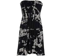 Womens Bandeau Sheering Boob Tube Top Strapless Sleeveless Plain Printed Shirt Ladies Summer Casual Streetwear Tee Top Holiday Beachwear Plus Size UK 8-22