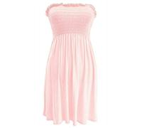 Womens Bandeau Sheering Boob Tube Top Strapless Sleeveless Plain Printed Shirt Ladies Summer Casual Streetwear Tee Top Holiday Beachwear Plus Size UK 8-22 Baby Pink