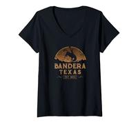 Womens Bandera Texas TX Rodeo Cowboy V-Neck T-Shirt