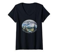 Womens Banff National Park, Alberta, Canada Canadian Rockies V-Neck T-Shirt