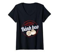 Women's Banh Bao Dumpling or Baozi Vintage Bun Souvenir V-Neck T-Shirt