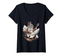Women's Banjo Squirrel Bluegrass Banjo Player Squirrel Playing Banjo V-Neck T-Shirt