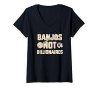 Women's Banjos Not Billionaires Funny Protest Saying V-Neck T-Shirt