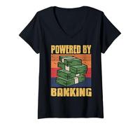 Womens Banking Hustler Financial Motivation Money Mindset V-Neck T-Shirt