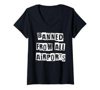 Women's Banned from All Airports V-Neck T-Shirt