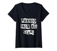 Women's Banned from All Clubs V-Neck T-Shirt